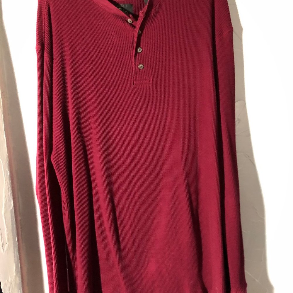 Men's Redhead 2XL Maroon Ribbed Long Sleeve Shirt